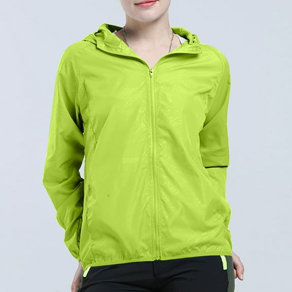 absuyy Windbreakers for Women Windproof Quick Dry Bicycle Sports Outdoor Zipper Sunscreen Lightweight Waterproof Jackets Green Size 3XL