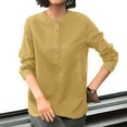 thumbnail image 1 of absuyy Women's Cotton Linen Shirts Casual Button Long Sleeve Blouse Dressy Tops for Spring Fall, 1 of 9