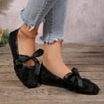 thumbnail image 1 of absuyy Womens Mesh Ballet Flats Breathable Comfort Bow Slip On Round Toe Black Wide Width Available,Size 9.5, 1 of 7