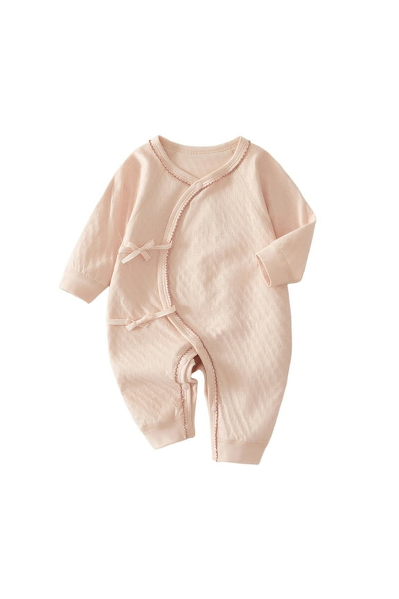 Baby Girl Romper,Unisex Baby Outfit, Newborn Outfit, Infant Girl Clothes, Long Sleeve Baby Clothes Jumpsuit Pink 0-3 Months