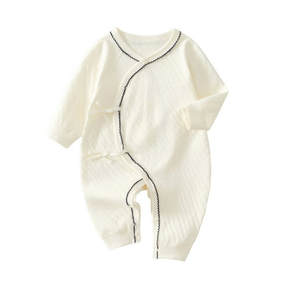 abtuhar Baby Girl Romper,Unisex Baby Outfit, Newborn Outfit, Infant Girl Clothes, Long Sleeve Baby Clothes Jumpsuit White 0-3 Months