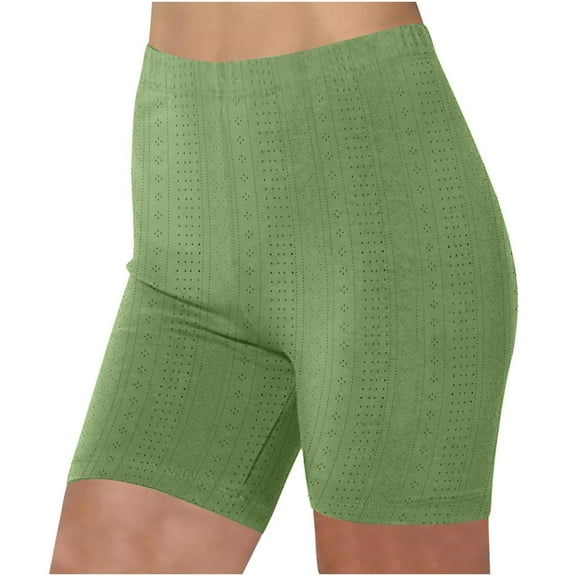 abtuhar Biker Shorts Women,Women’s Elastic Waist Summer Solid Casual With Outing Shorts Pants Green L