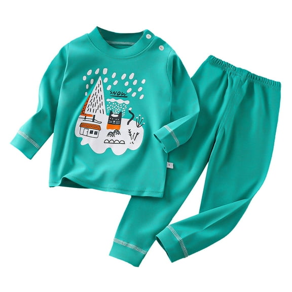 abtuhar Boy Pajamas,Toddler Boys Pajamas Cotton Pjs for Boy Jammies Print Sleepwear Pant Sets Green 3-6 Months