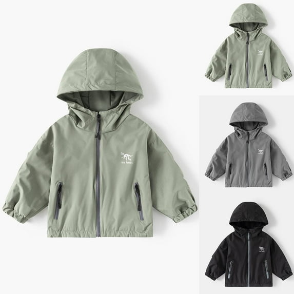 abtuhar Boys Jacket,Toddler Jacket,Toddlers Windbreaker Jacket Little Boy Hooded Coat Casual Outerwear Green 3 Years