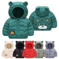 thumbnail image 1 of abtuhar Boys Jacket,Toddler Jacket,Winter Down Coats for Kids Boys Girls Light Puffer Padded Jacket Bear Hoods Infant Outerwear Black 5 Years, 1 of 6