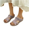 thumbnail image 1 of abtuhar Casual Sandals for Women,Summer Sandals,Casual Sandals Women Dressy Summer Beach Round Head Flip Flops Comfy Thick-soled Sandals Pink, 1 of 5