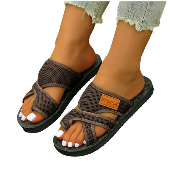 abtuhar Casual Sandals for Women,Summer Sandals,Womens Wedge Sandals with Arch Support,Casual Beach Sandals Brown