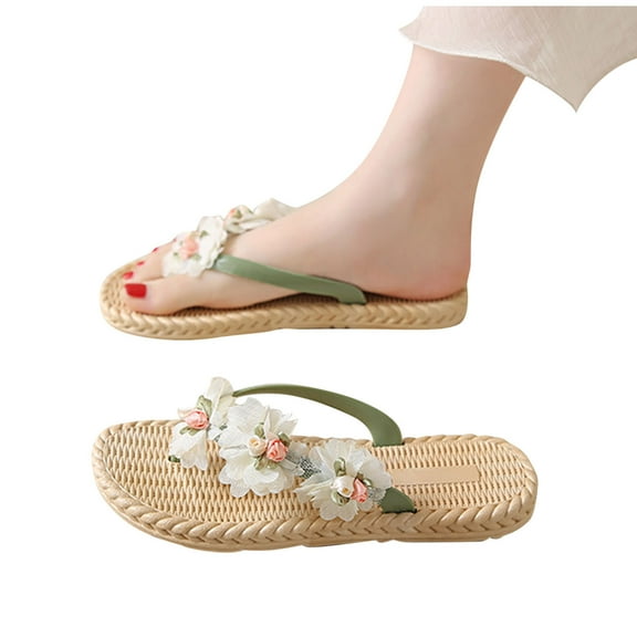 abtuhar Flip Flops for Women,Women's Sandals,Womens Arch Support Flip Flops Ladies Lightweight Soft Yoga Mat Cushion Walking Thong Sandals Green