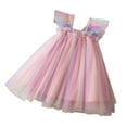 thumbnail image 1 of abtuhar Flower Girl Dress,Toddler Dress,Baby Girls Tulle Dress Sleeveless Floral Tulle Dress Toddler Girls Birthday Party Princess Dresses Pink 1-2 Years, 1 of 6