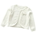 thumbnail image 1 of abtuhar Girls Cardigan,Toddler Girls Cardigan Sweater Baby Kids Long Sleeve Cropped Dress Up Button Closure Jacket Tops White 90, 1 of 3
