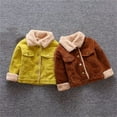 thumbnail image 1 of abtuhar Jackets for Girls,Kids Jacket,Toddler Boy Corduroy Jacket Kids Fleece Winter Coat Kid Lined Button Down Warm Outwear Coffee 3 Months, 1 of 4