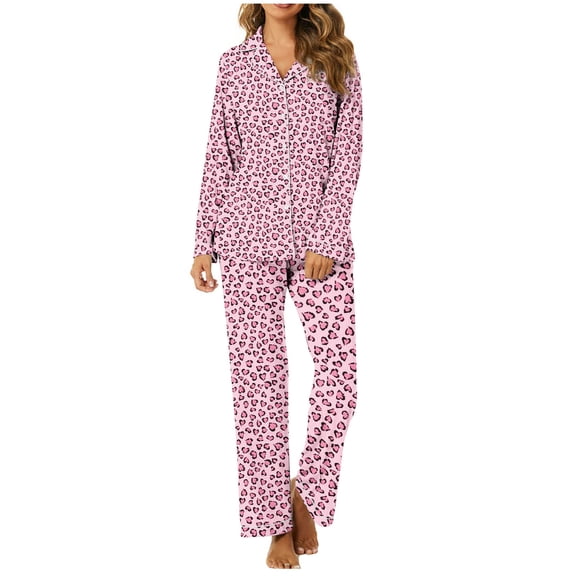abtuhar Ladies Pajamas Sets,Women's Sleepwear,Womens Pajama Sets Long Sleeve Home Sets Soft Jogger Set 2 Piece Sleepwear with Pockets