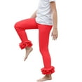 thumbnail image 1 of abtuhar Leggings for Girls,Toddler Leggings,Toddler Kids and Little Girls Ruffle Leggings Red 3-4 Years, 1 of 4