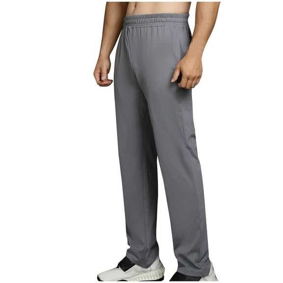 abtuhar Men's Pants,Pants for Men,Mens Pants Cargo Work Pants with Pockets Breathable Hiking Construction Pants Gray M