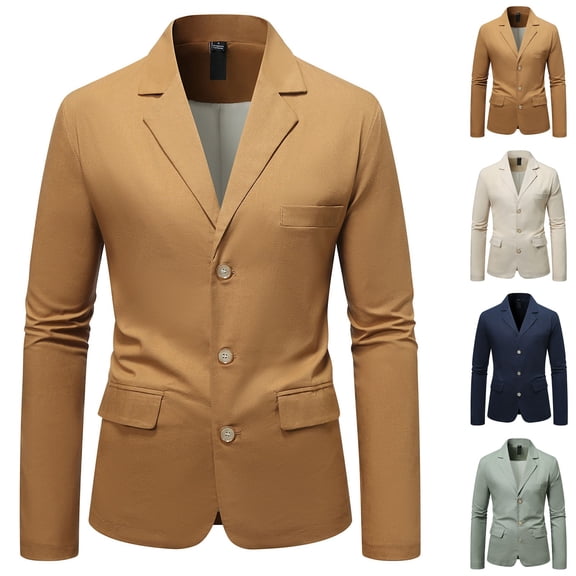 abtuhar Oversized Blazers for Women,Women's Blazer,Men's Casual Suit Solid Color Plus Size Loose Business Casual Three Button Suit Jacket Brown