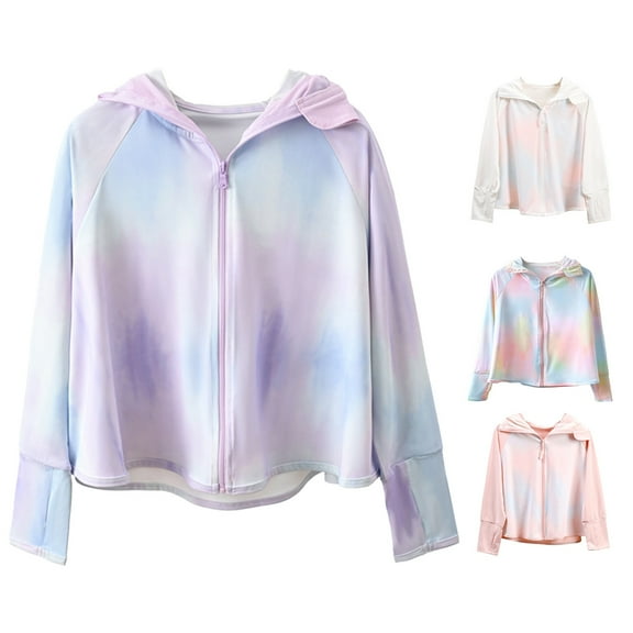 abtuhar Rain Coats for Girls,Toddler Jacket,Toddler Boys' and Girls' Summer Ice Silk Sun Protection Clothing UV Protection Loose and Breathable Sun Protection Jacket Purple 5 Years