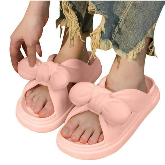 abtuhar Slippers for Women,Womens Slippers,Cloud Slippers for Women and Men,House Slippers Shower Shoes Indoor Slides Bathroom Sandals,Lightweight,Thick Sole,Non-Slip Pink