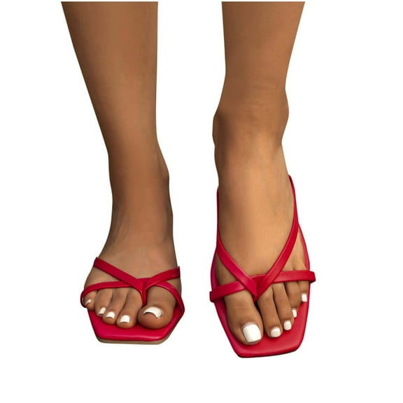 abtuhar Summer Sandals for Women,Women's Sandals,Women's Summer New Fashion Mesh Fish Mouth Beach Slippers Comfortable And Soft Sole Women's Casual Sandals Red