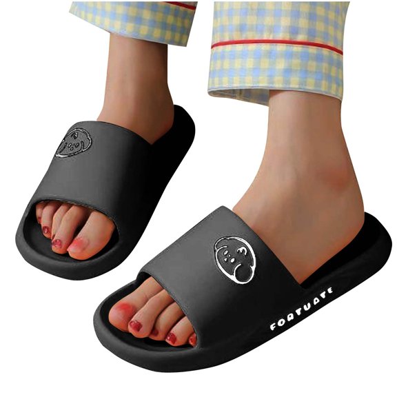 abtuhar Summer Sandals for Women,Women's Sandals,New Summer Casual Versatile Home Bathroom Outdoor Wear Beach Slippers Black
