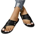 thumbnail image 1 of abtuhar Summer Sandals for Women,Women's Sandals,New Women's Fashionable Casual Versatile Flying Woven Breathable Soft-Soled Sports Shoes Black, 1 of 5