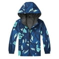 thumbnail image 1 of abtuhar Toddler Jacket,Kids Jacket,Girls Outdoor Floral Fleece Lined Light Windproof Jacket with Hood Dark Blue 7 Years, 1 of 4