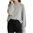 thumbnail image 1 of abtuhar Toddler Shirts,Children's Half-high Neck Girls Long Sleeve Basic Layering T shirt Fall And Winter Fleece Warm Clothes Gray 5-6 Years, 1 of 3