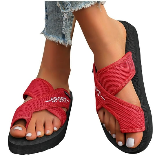 abtuhar Wedge Sandals for Women,Women's Sandals,Womens Wedge Sandals Dressy Sandals Comfortable Walking,Casual Summer Shoes Red