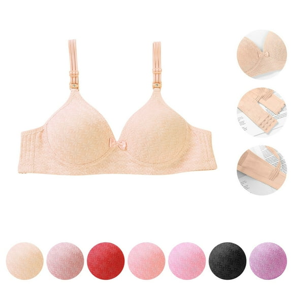 abtuhar Women Bras Push Up,Wireless Bras for Women,Comfortable Breathable Small Chest Gathered Bra Small Cup Bra Thin Cotton No Steel Ring Breathable Underwear