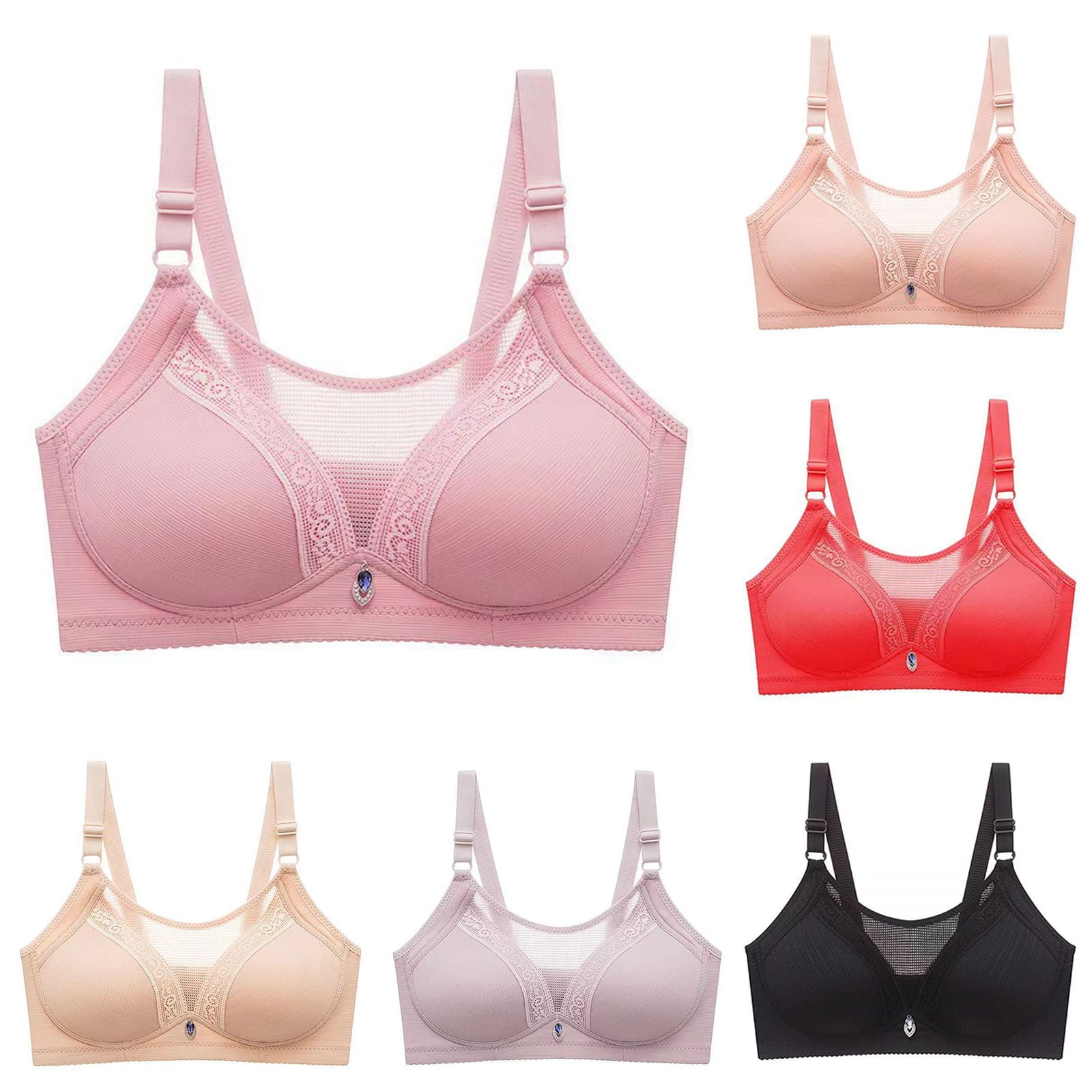 Plus Size Inflatable Bra abtuhar Women Plus Size Bras,Wireless Bras for Women,Woman's ...