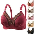 thumbnail image 1 of abtuhar Women Plus Size Bras,Wireless Bras for Women,Woman's Embroidered Glossy Comfortable Breathable Bra Underwear No Rims, 1 of 3