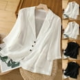 thumbnail image 1 of abtuhar Women's Blazer,Casual Blazer for Women,Women's Solid Color Suit Jacket with Lapel Pockets Cardigan Top Jacket Blazer White, 1 of 5
