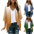 thumbnail image 1 of abtuhar Women's Cardigans,3/4 Sleeve Cardigan for Women,Chiffon Cardigan,Dressy 3/4 Sleeve Chiffon Open Front Lightweight Summer Blouse Tops,Sheer Beach Cover Up S-2XL, 1 of 4