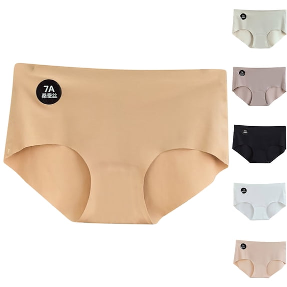abtuhar Women's Panties,Women's Seamless High Waist Comfortable Body Breathable Underwear Solid Briefs Coffee