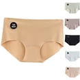 thumbnail image 1 of abtuhar Women's Panties,Women's Seamless High Waist Comfortable Body Breathable Underwear Solid Briefs Pink, 1 of 4