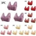 thumbnail image 1 of abtuhar Womens Bras for Older Women,Wireless Bras for Women,3-Pack Women Sexy Front Buckle Underwear Oversized Tank Top No Steel Ring Printed Bra Coffee, 1 of 5