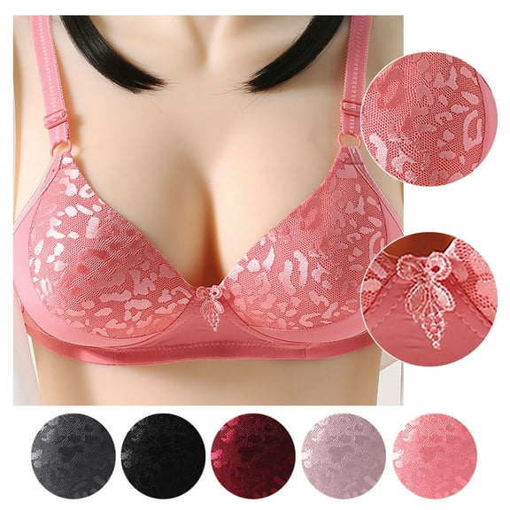 abtuhar Womens Bras Plus Size,Supportive Bras for Women,Fashion Plus Size Wire Free Comfortable Push Up Hollow Out Underwear Beige