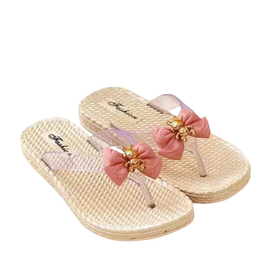 abtuhar Womens Flip Flops,Sandals for Women,New Women's Fashion Leisure Woven Vacation Breathable Beach Flip Flops Sandals Pink