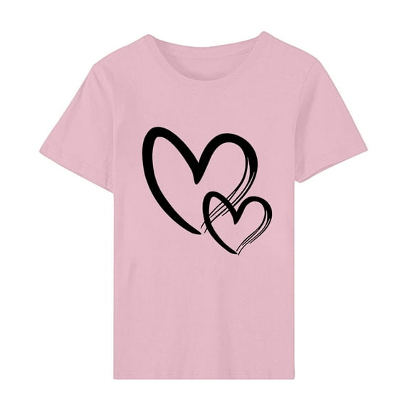 abtuhar Womens Plus Size Tops,Womens Tops,Women's Casual Round Neck Print T-shirt Stylish And Comfortable Womens Blouse Pink XXXL