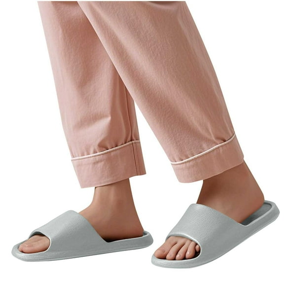 abtuhar Womens Slides,Slippers for Women,Shower Shoes for Women with Arch Support Soft Pool Slides Lightweight Beach Sandals Gray