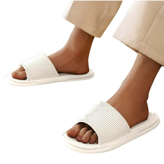 abtuhar Womens Slippers,Slippers for Women,Shower Shoes for Women with Arch Support Soft Pool Slides Lightweight Beach Sandals White