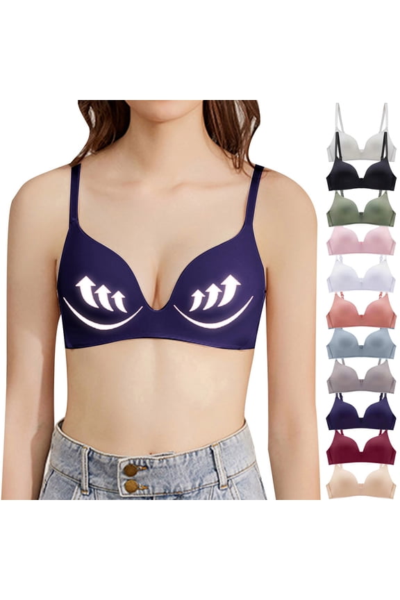 Womens Sports Bras,Bras for Womens,Women's Bra Wire Free Underwear Everyday Small Cup Underwear Navy