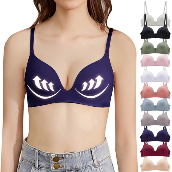 abtuhar Womens Sports Bras,Bras for Womens,Women's Bra Wire Free Underwear Everyday Small Cup Underwear Sky Blue