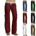 thumbnail image 1 of abtuhar Womens Summer Pants,Womens Casual Pants,Casual Comfortable Cropped Leisure Pants Color Sweatpants Yoga Pants Army Green, 1 of 5
