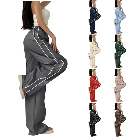 abtuhar Womens Summer Pants,Womens Pants,Womens Pants Wide Leg Elastic Loose Design Casual Sports Pants Navy