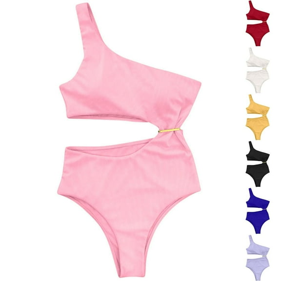 abtuhar Womens Swimsuits,Women Two Bikini Set Padded Push Up Swimwear Swimsuit Pink M