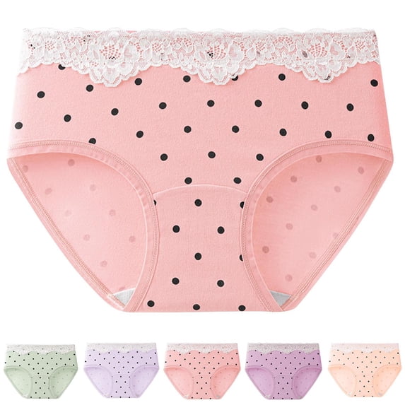 abtuhar Womens Underwear,Breathable Lace Trimmed High Waisted Triangular Underwear for Women Pink