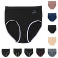 thumbnail image 1 of abtuhar Womens Underwear,Women's Solid Color Plus Size High Waist Abdomen And Buttocks Breathable Seamless Briefs Purple, 1 of 6