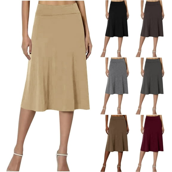 abtuhar Wrap Skirt,Work Skirts for Women Office,Women Casual Trumpet Elastic Fishtail Skirt High Waisted Midi Skirt Brown L