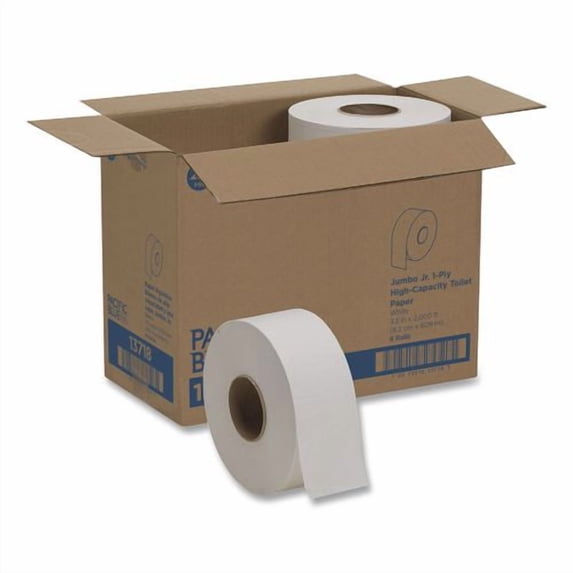 acclaim Jumbo Jr. Bath Tissue Roll, Septic Safe, 1-Ply, 3.5" x 2,000 ft, White, 8 Rolls/Carton | Bundle of 2