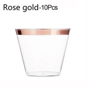 acdanc 10/20/30pcs Kitchen Gadgets Rose Gold Wedding Supplies Wine Disposable Tableware Plastic Cups Transparent ROSE GOLD 10PCS